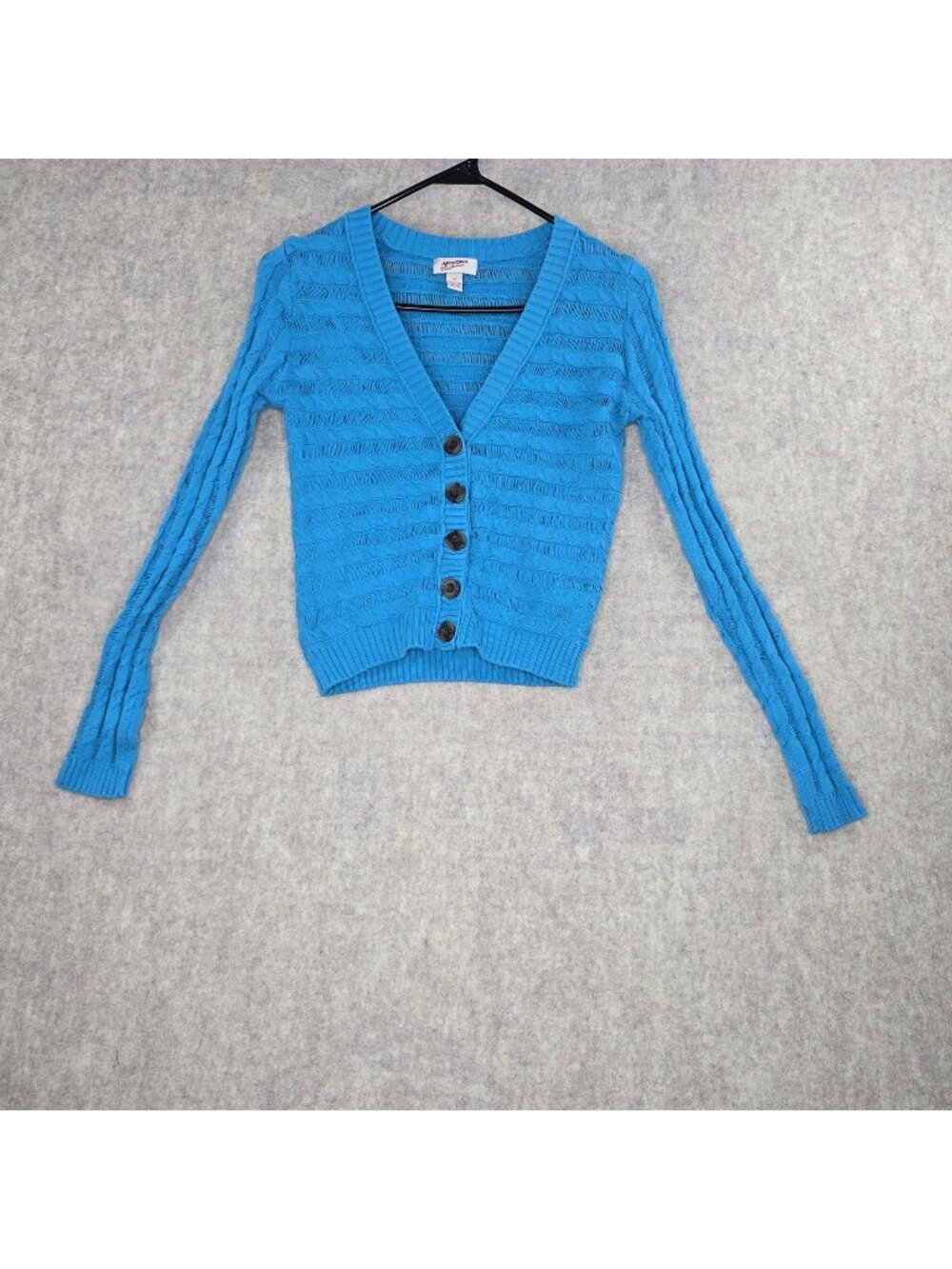 Arizona Jean Co. Womens Button-Up Blue Sweater Cardigan Size M Cotton Blend